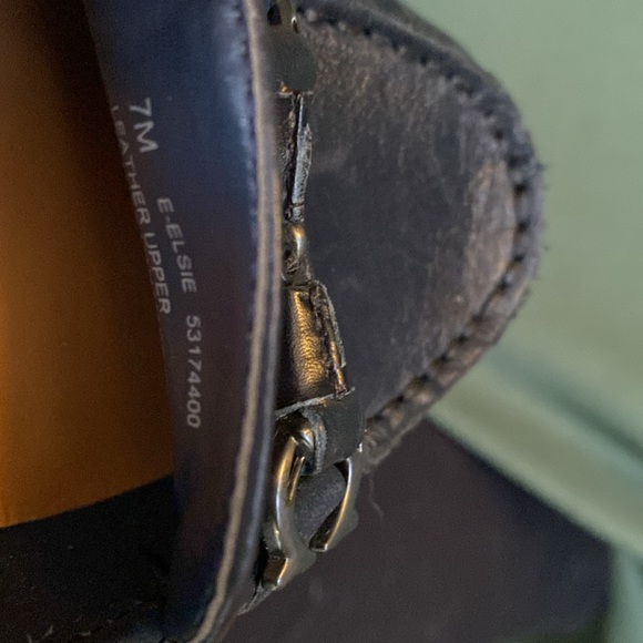 Etienne Aigner Elsie Sz 7 Navy Dark Blue Snaffle Bit Loafer Flat Slip On - Picture 5 of 12